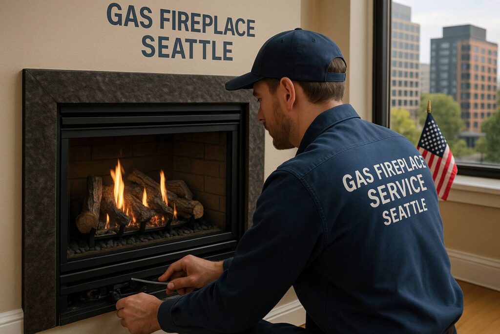Gas Fireplace Service Seattle by professional technician ensuring safe and efficient heating.