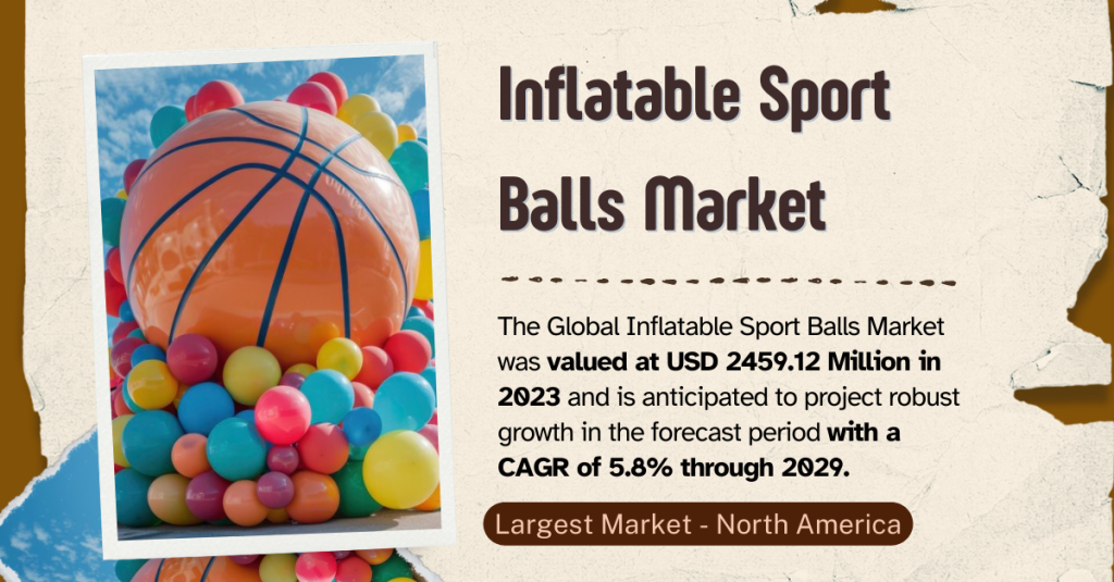 The Global Inflatable Sport Balls Market stood at USD 2459.12 Million and may grow in the forecast with a CAGR of 5.8% by 2029.