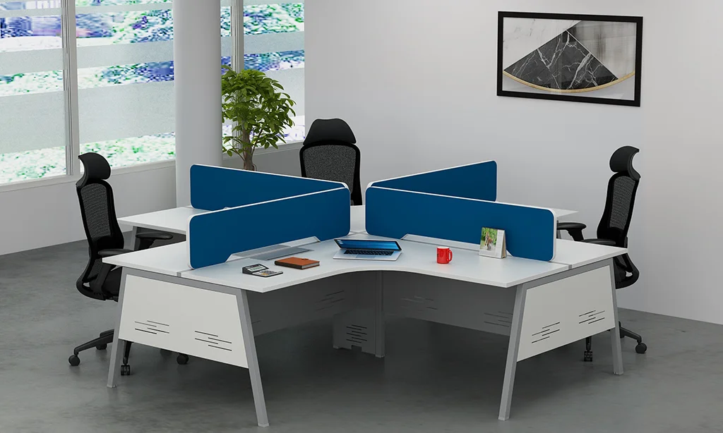 Modern modular office furniture with ergonomic workstations