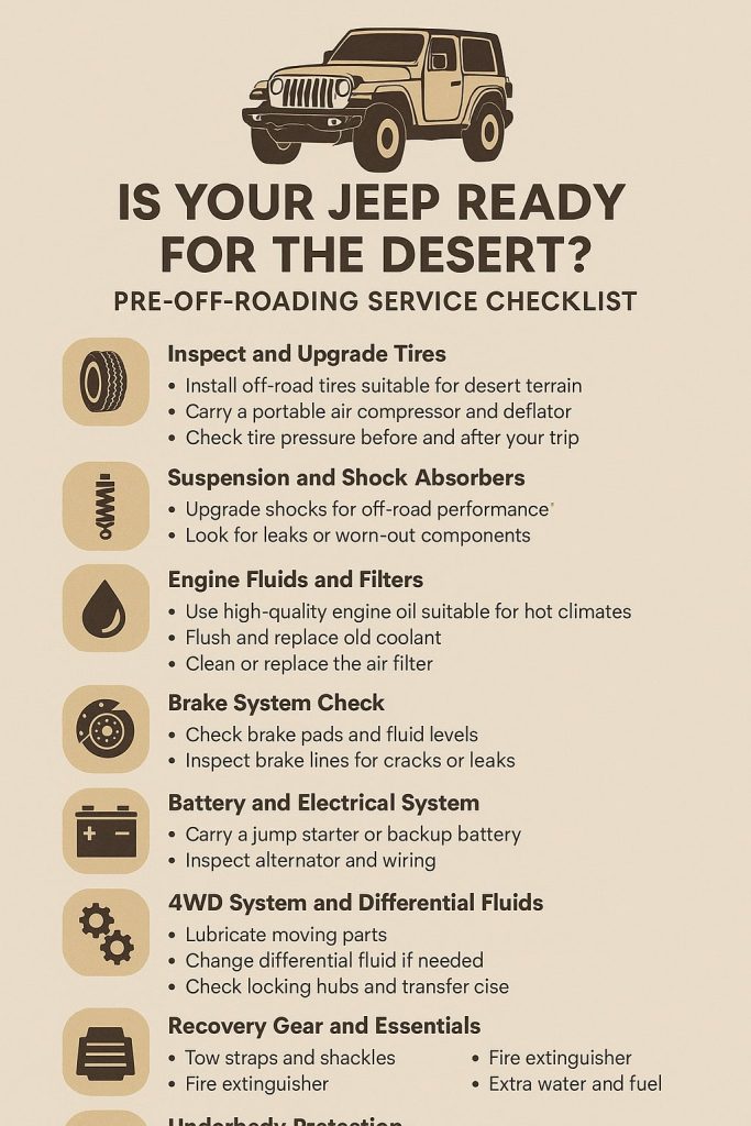 Pre-Off-Roading Service Checklist by DME Team