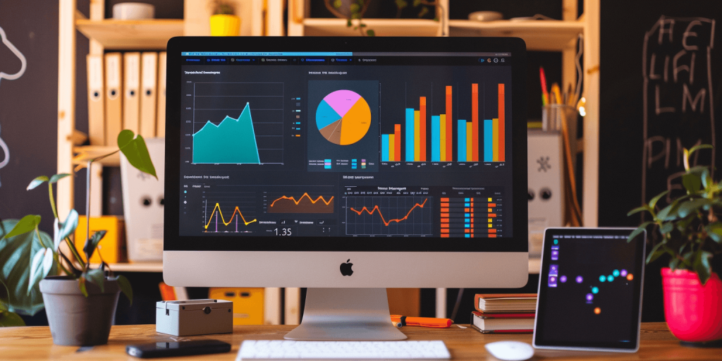 Laptop with email marketing dashboard and checklist for certification preparation